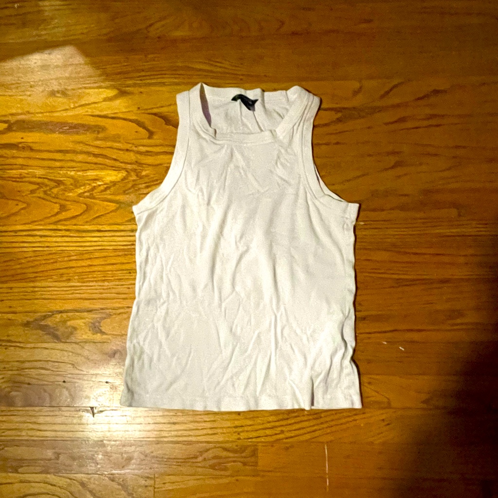 White Ribbed Banana Republic Tank-Top